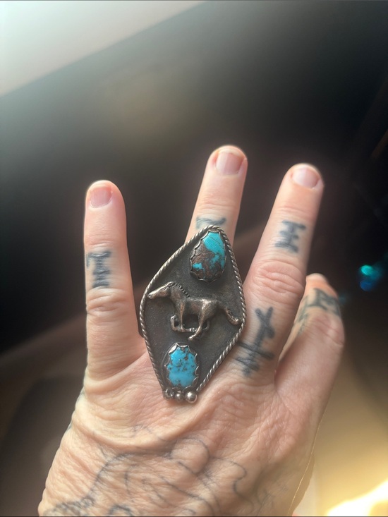 Cobracult Jewelry - Cobracult handmade Mustang and turquoise silver ring